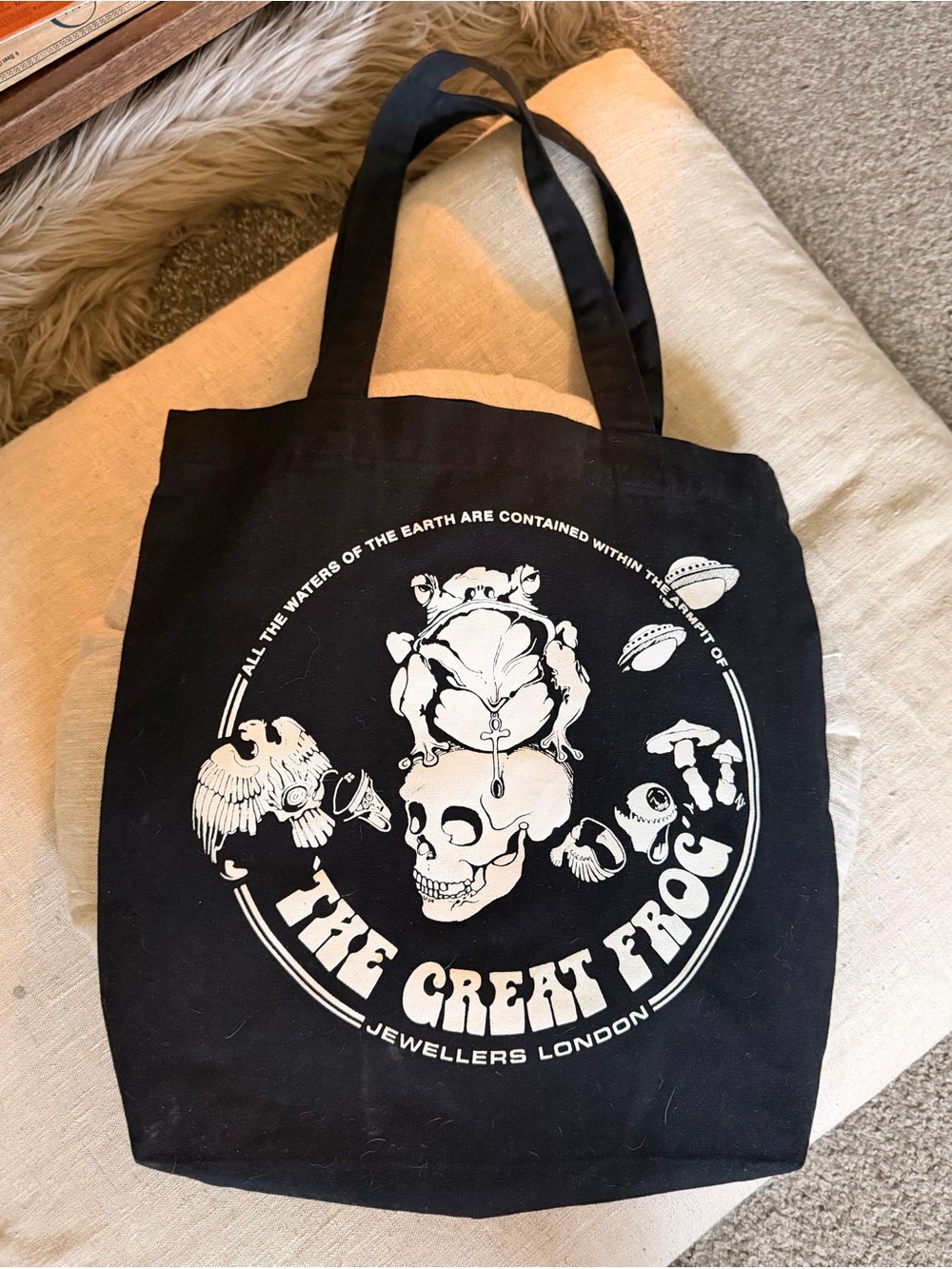 The Great Frog Black Graphic Tote